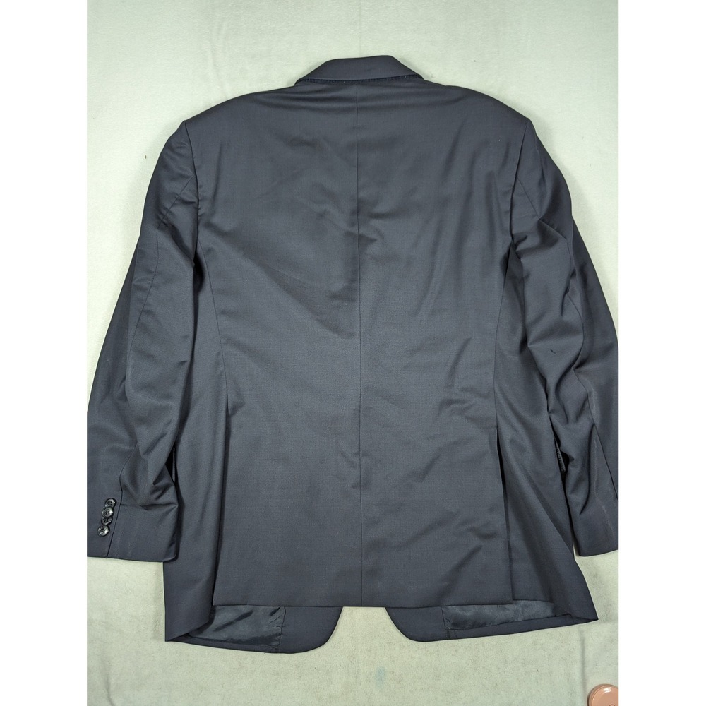 Jos A Bank Mazotto Super 120 Wool Navy Blue Mens Double Vented Blazer Size 46R - Picture 3 of 6